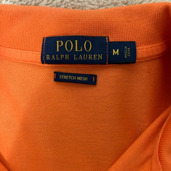 Polo by Ralph Lauren orange Stretch Mesh polo shirt - Men’s size medium - Picture 2 of 3